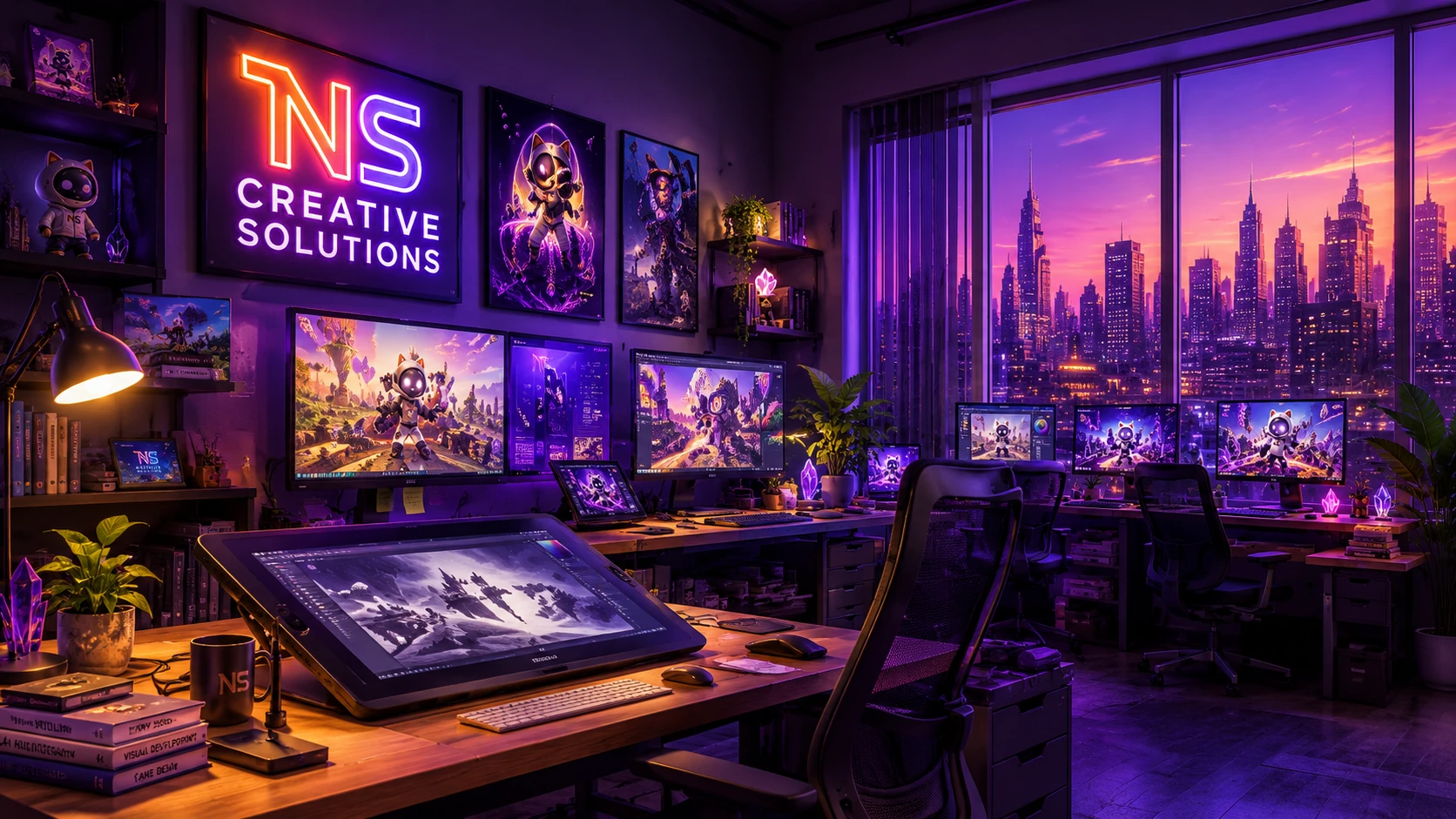 NS Creative Solutions digital art and design studio workspace