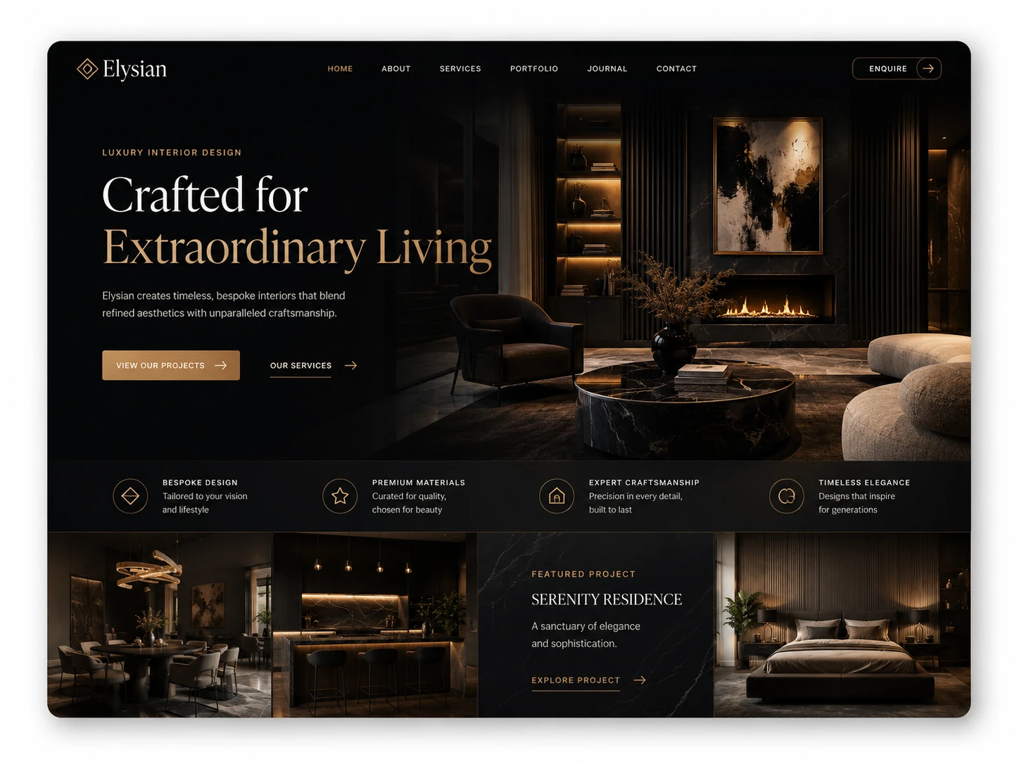 Elysian luxury interior website