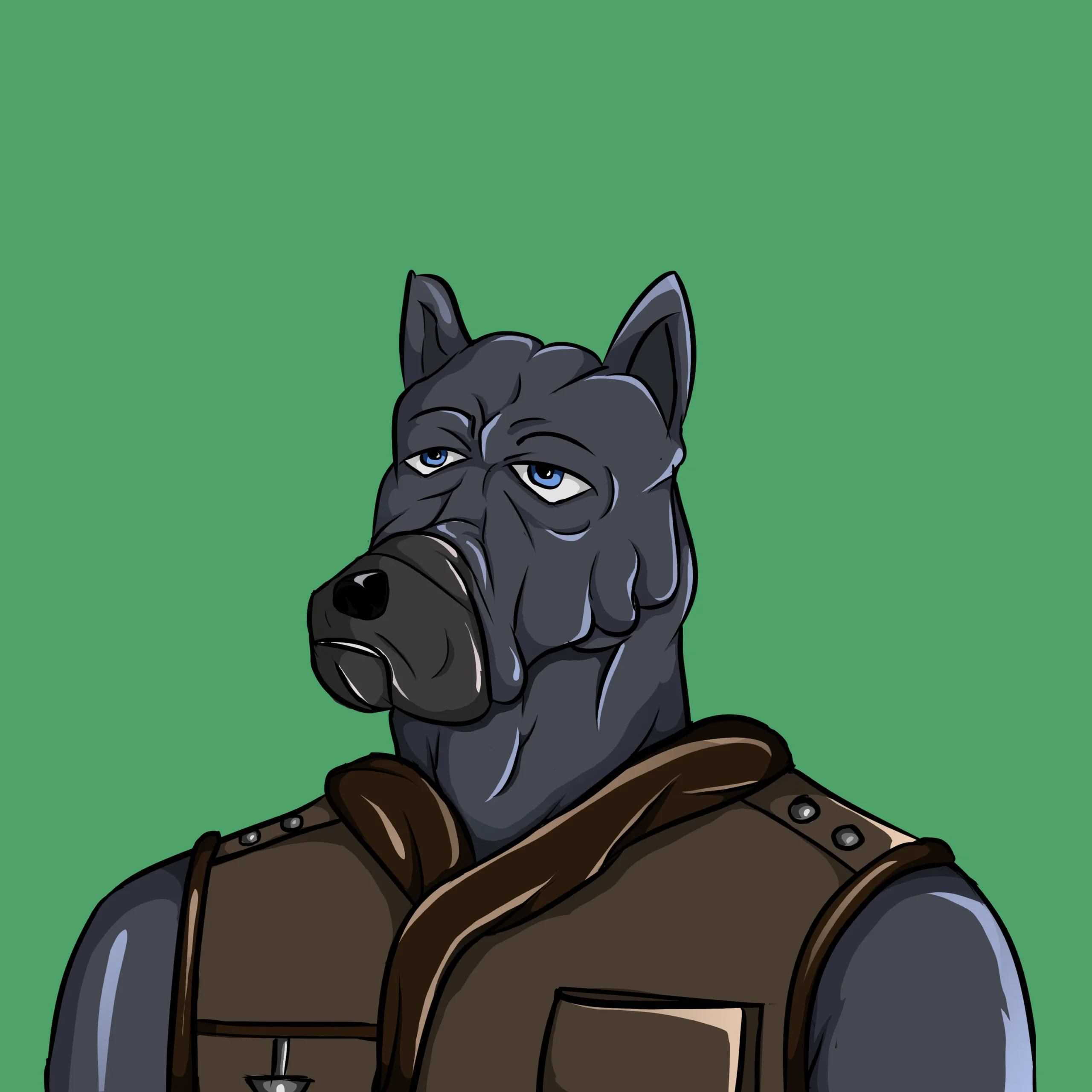 Anthropomorphic wolf character concept